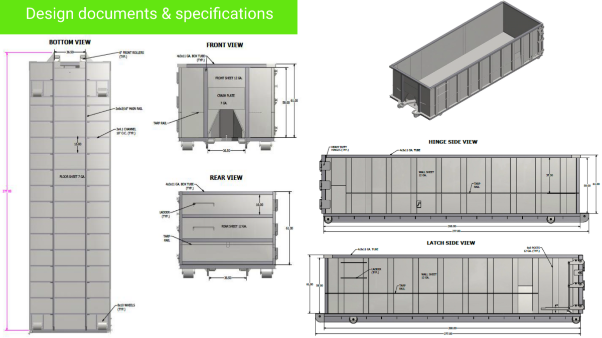 Container Sizes Specs Specifications Sheets Images